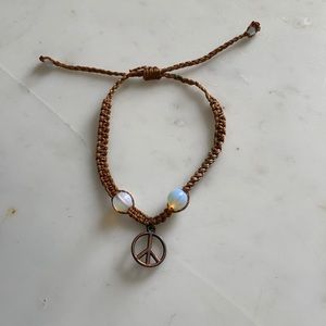 peace symbol thread bracelet